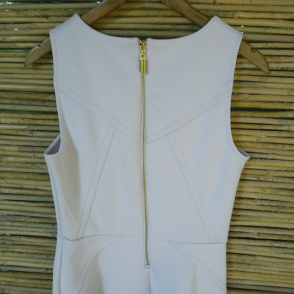 Jennifer Lopez 6 S Scuba Fit & Flare Sleeveless Pastel Pink Neoprene Mini Dress - Picture 4 of 8